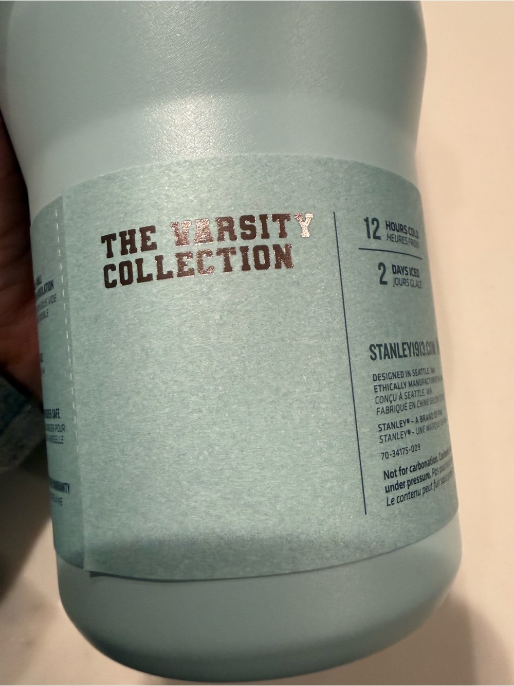 STANLEY- The Varsity Collection Iceflow Tumbler with Seafoam Stripes. 30 oz - Picture 6 of 8